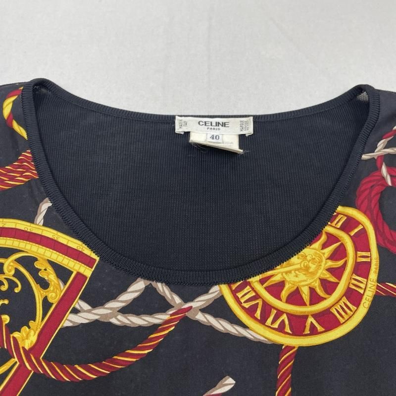 CELINE ロゴプリント 半袖Tシャツ L セリーヌ ヴィンテージ ロゴ 総柄 CELINE - 極美品◎CELINE セリーヌ 2X872671 コットン100
