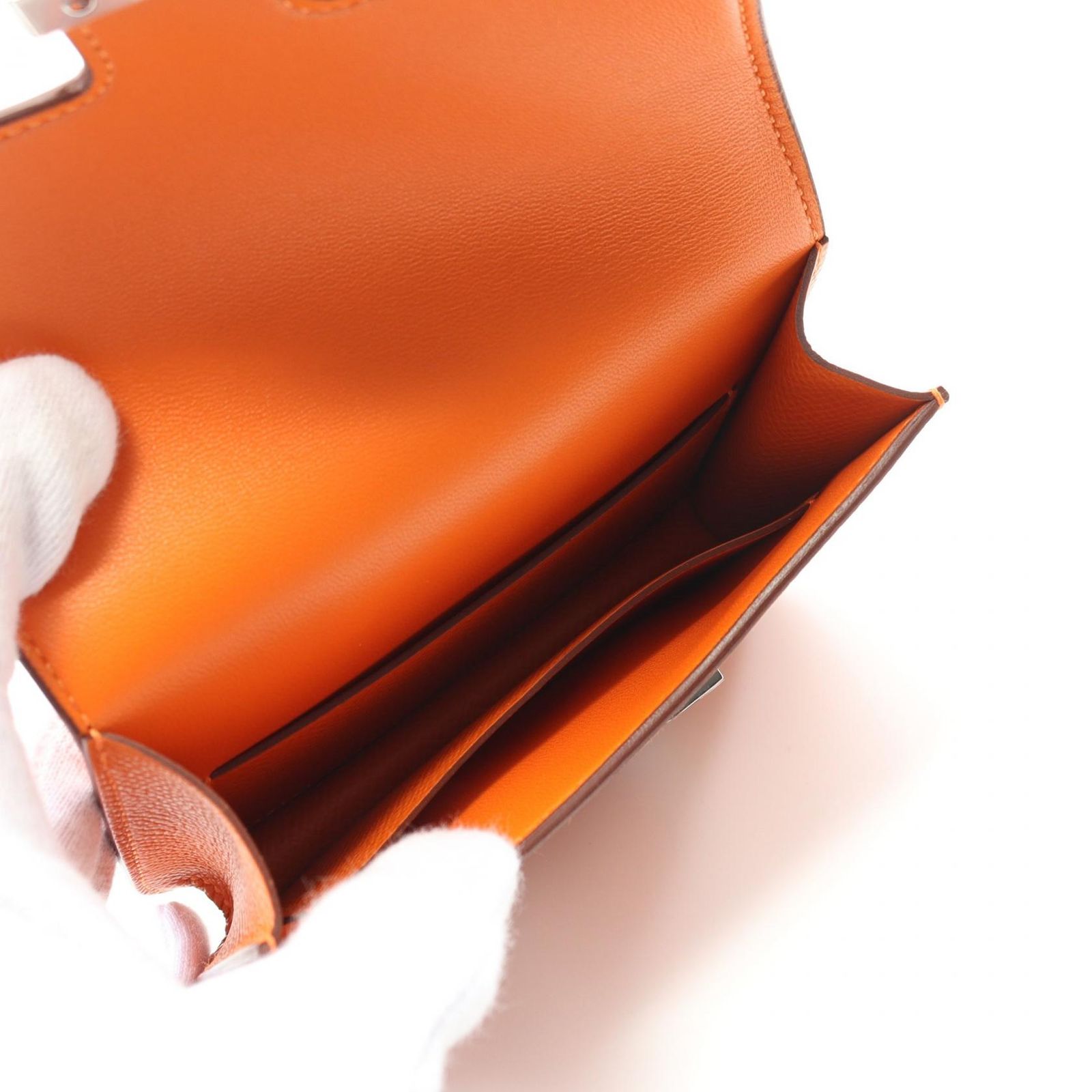 エルメス HERMES 二つ折り財布 コンスタンス スリム オレンジ
