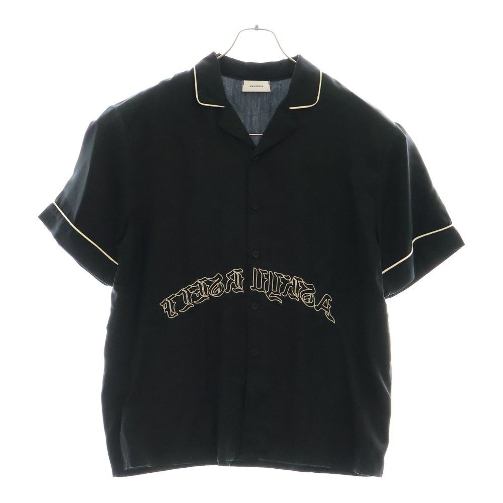 ASKYURSELF アスクユアセルフ 22AW TATOO RESORT S|S SHIRT フロントロゴ ショートスリーブシャツ ブラック