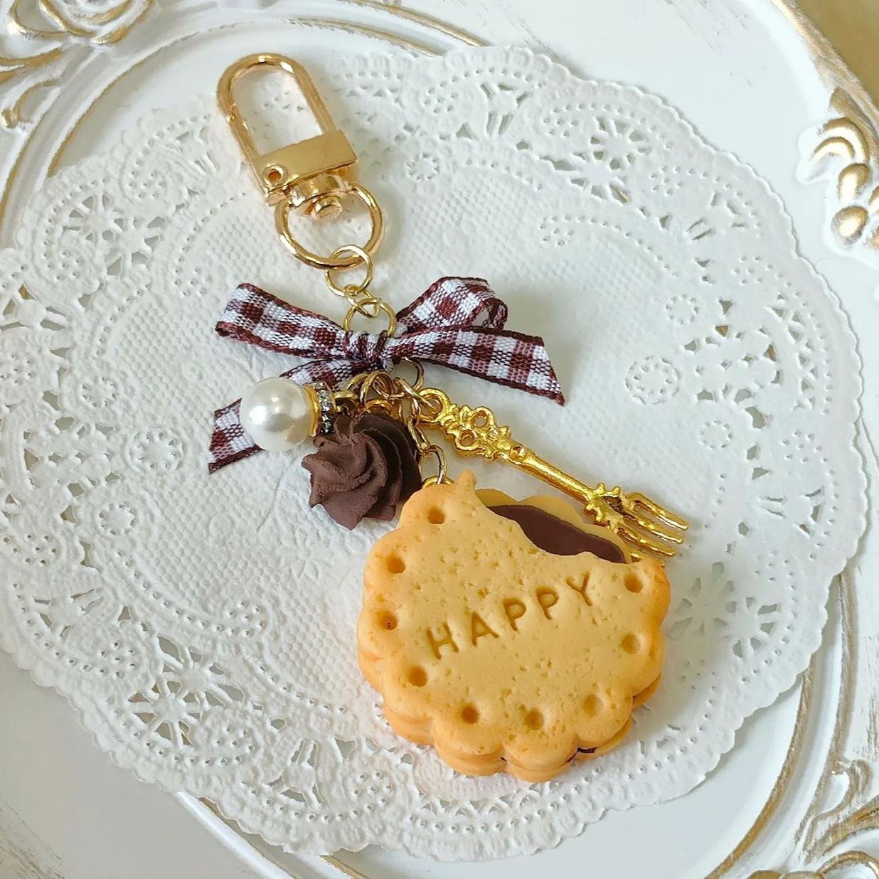 ♡チキン南蛮バーガーCookie♡こいぬフェイクスイーツチャーム樹脂粘土