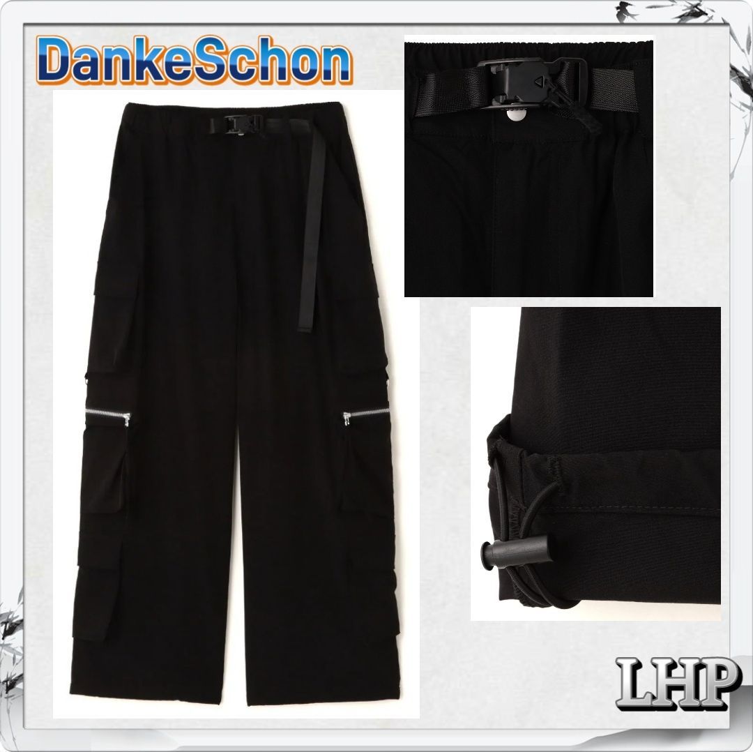 正規品 LHP DankeSchon ダンケシェーン ワイドカーゴパンツ ナイロン素材 ブラック