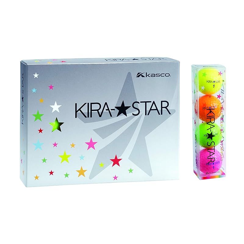 キャスコ(Kasco) ゴルフボール KIRA STAR2 キラスター2N4色アソートダース 0