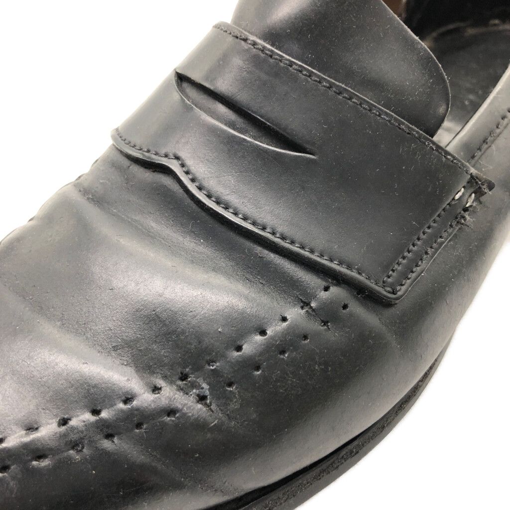 イングランド製 CROCKETT&JONES クロケット＆ジョーンズ コインローファー レザーシューズ ブラック (メンズ 27.5cm相当) 中古 古着 KA1081