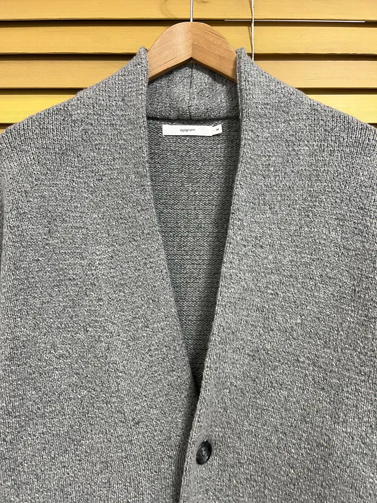 ‎Epigram エピクラム メンズ グレー ショールカラーカーディガン 100