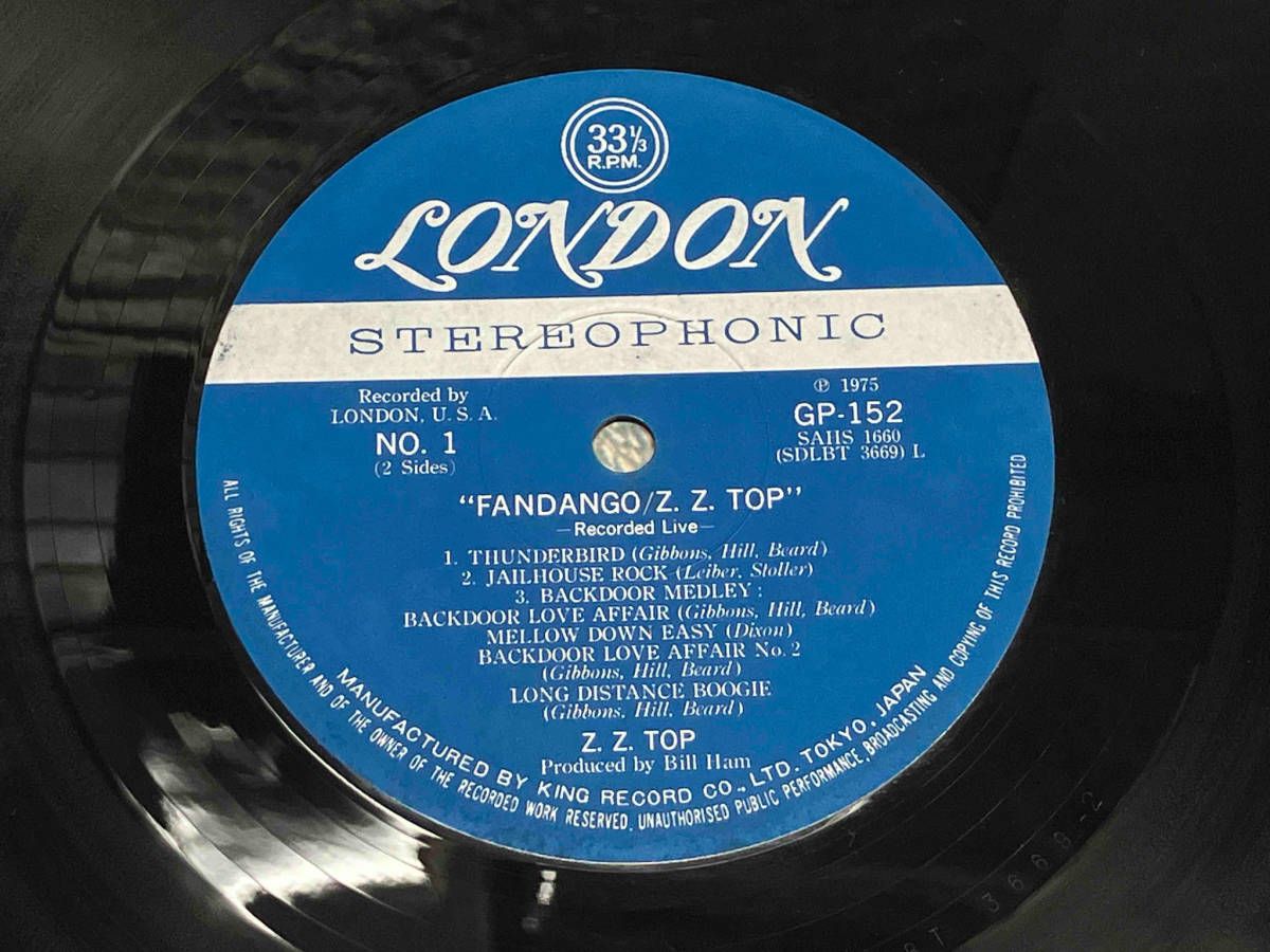 ZzTOP/ZZトップ 【LP盤】FANDANGO/ファンダンゴ GP152 - メルカリ