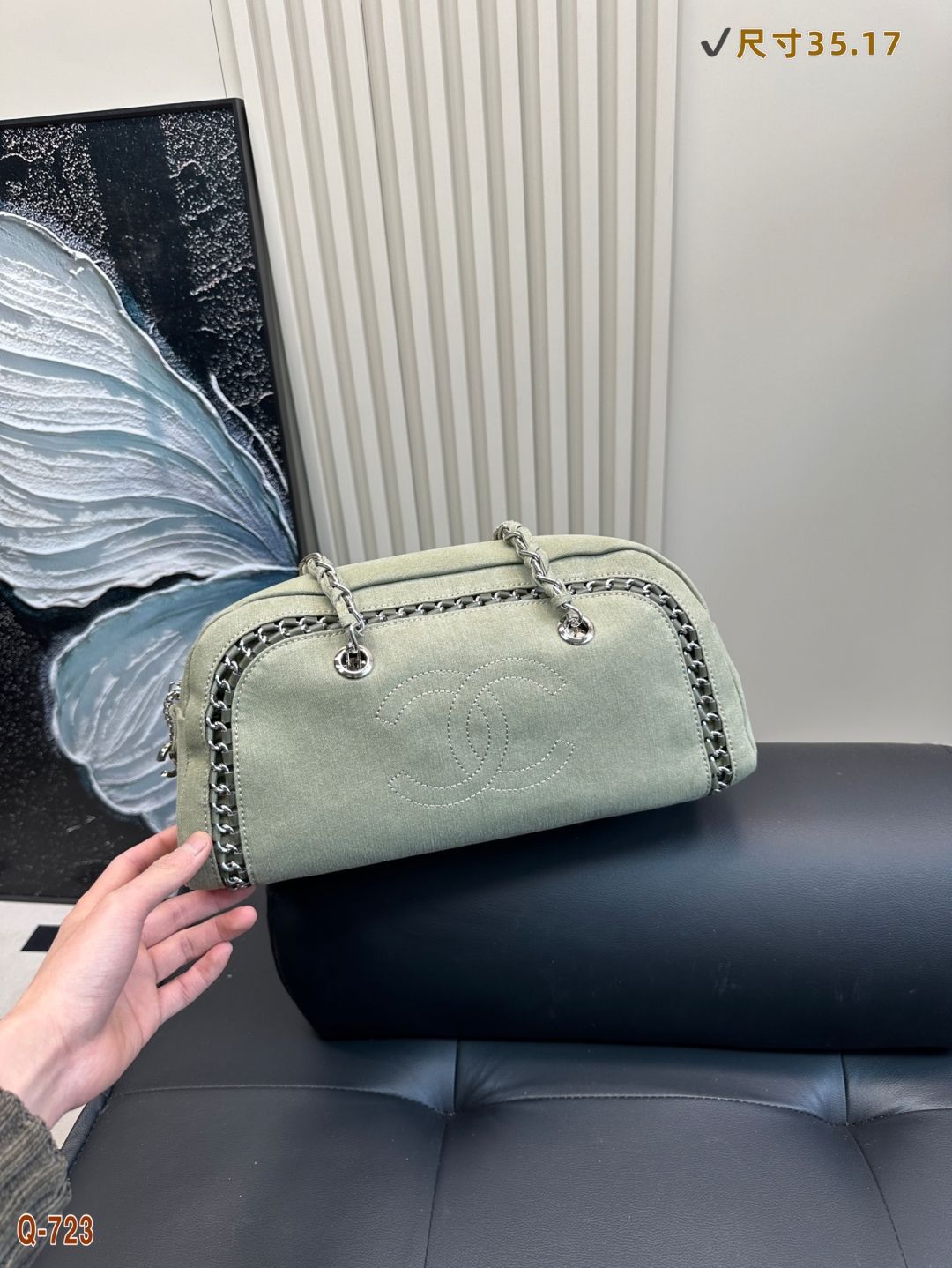 CHANEL ヴィンテージ ボウリングバッグ - デニム 35×17cm |