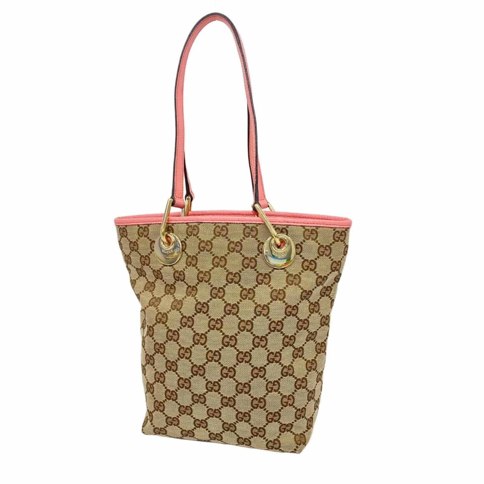 グッチ Gucci グッチ トートバッグ GGキャンバス 120840 キャンバス ブラウン ピンク レディース