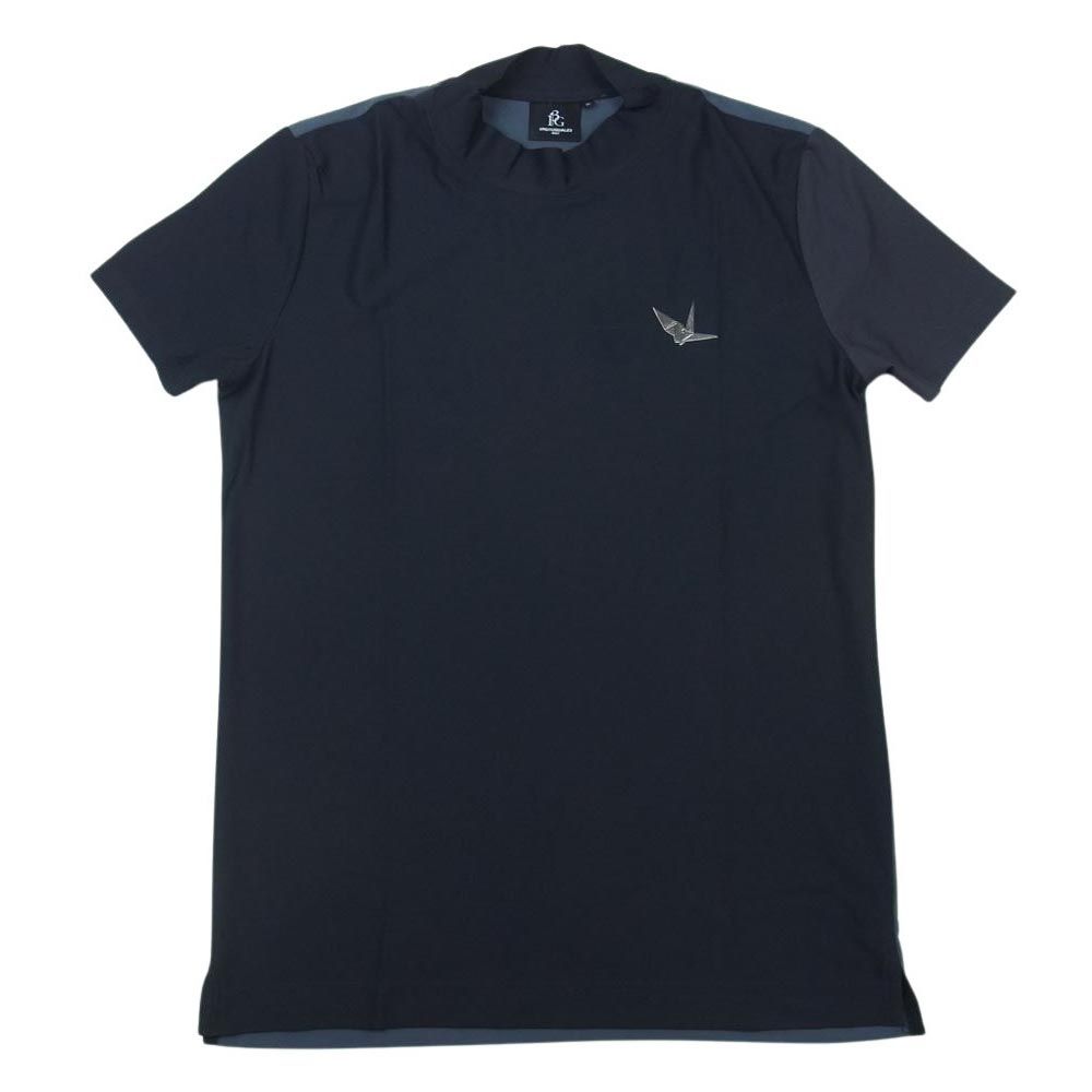 1piu1uguale3 ウノピュウノウグァーレトレ GRT087 POE328 GOLF ゴルフ S/S MOCK NECK CRAZY クレイジーパターン モックネック Tシャツ カットソー ダークグレー系 ダークネイビー系 4【中古】