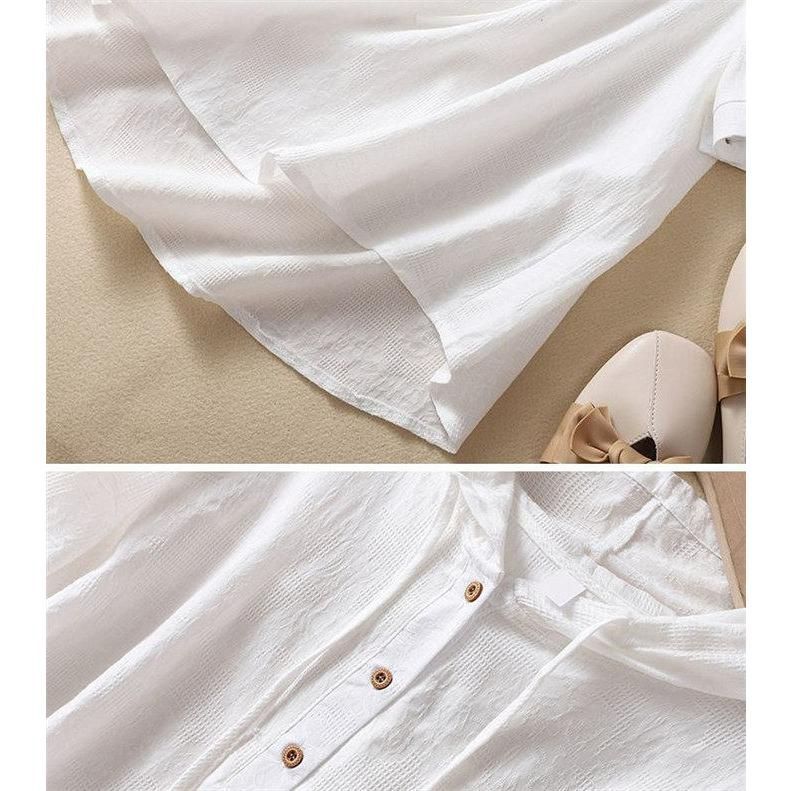 パーカー Tシャツ レディース ブラウス 春 夏 リネン フード付き