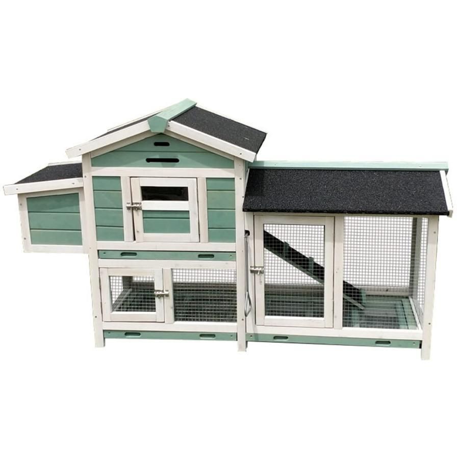鶏小屋木製チキンハウス 屋外マルチレベル耐候性鶏小屋 4羽の鶏用の広々とした鶏小屋 ネスティングボックス付き ラン ワイヤーメッシュ 取り外し なトレイ お
