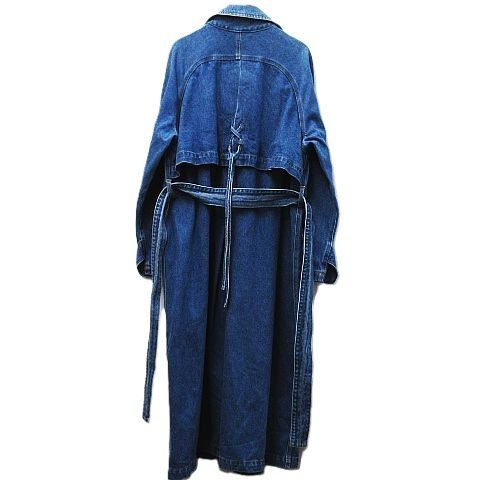 Archi デニムトレンチコート 訳あり ARCHI アーキ デニム トレンチコート ロング ブルー