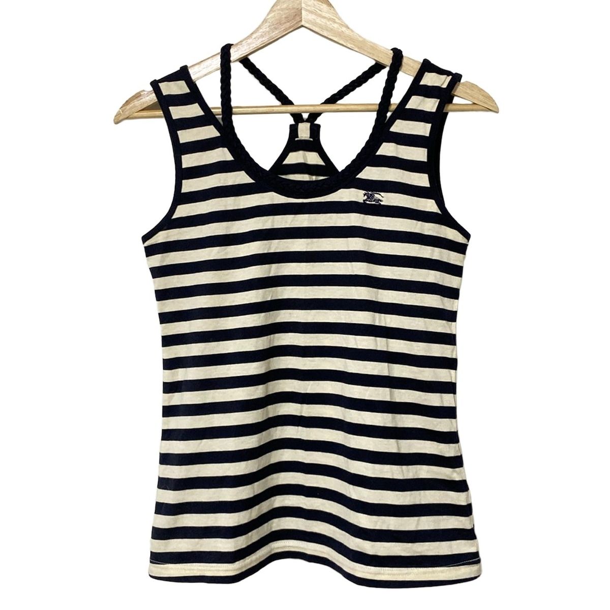 Burberry Blue Label バーバリーブルーレーベル タンクトップ サイズ38 M レディース - アイボリー×ダークネイビー ボーダー
