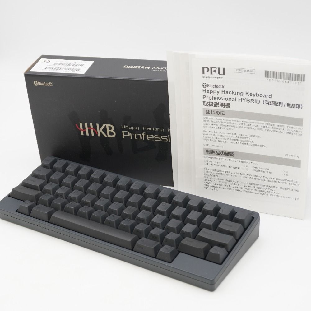 PFU ピーエフユー PC周辺機器 HHKB Professional HYBRID Type -S 英語配列 ／ 墨（Happy Hacking Keyboard）  PD-KB800BS