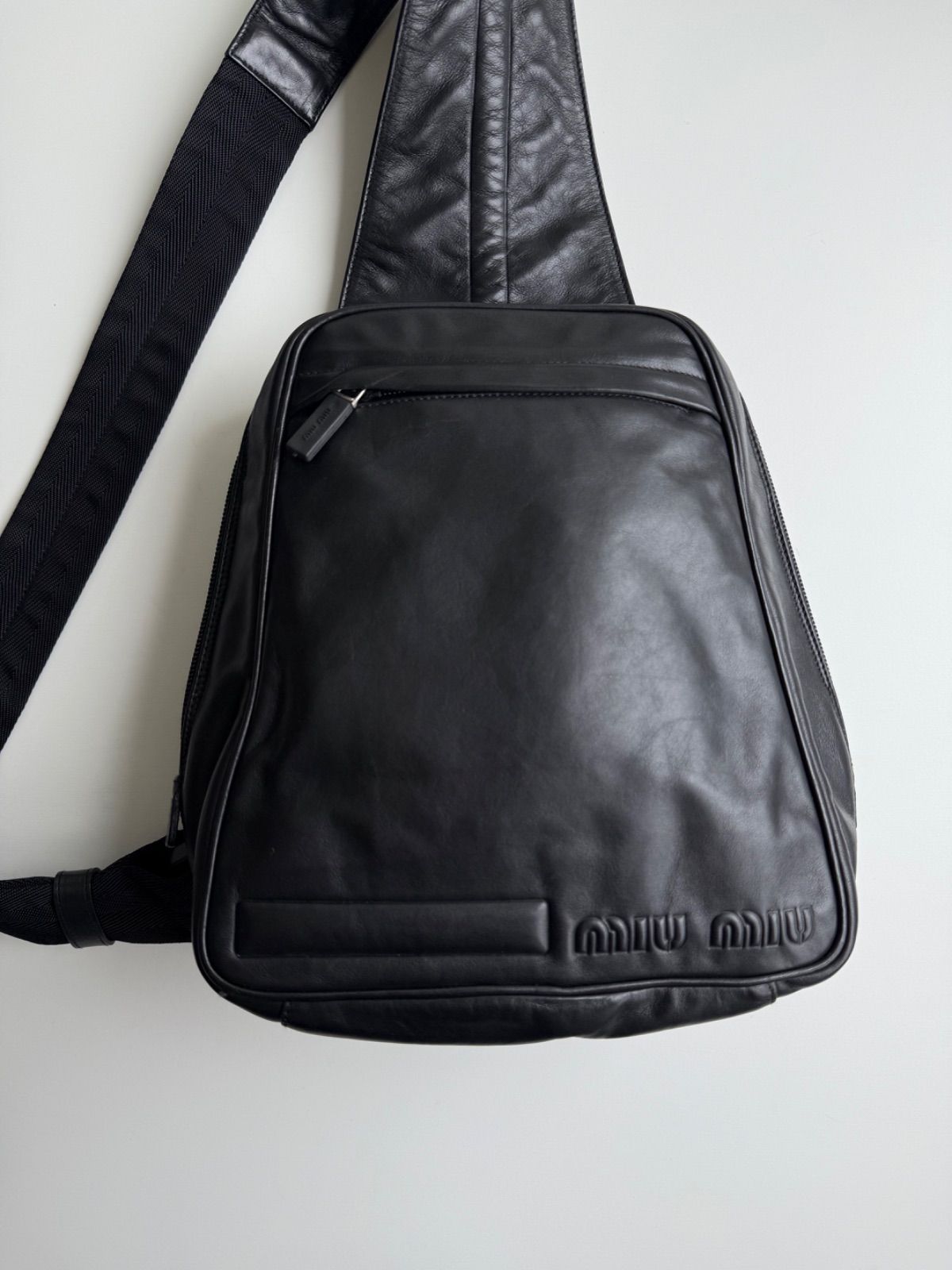 年末のプロモーション大特価！ FW1999 90s 1999年 ミュウミュウ BAG BODY LEATHER MIU MIU バッグ