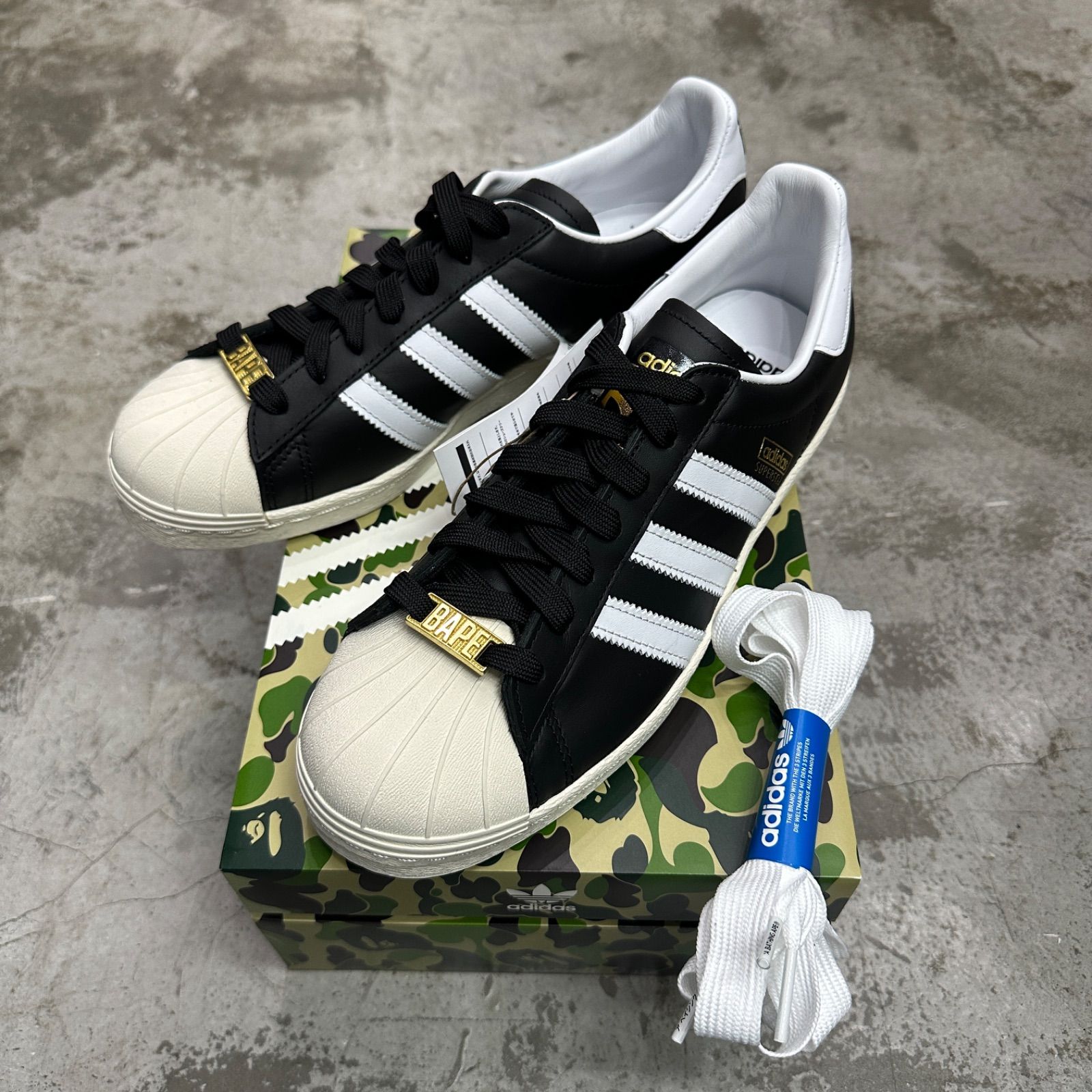 未使用品 A BATHING APE adidas Superstar Black コラボ スーパー 