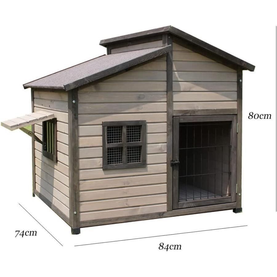 人気推薦◇ペットケージ 犬用サークル 中、大型犬 ケージ ，無垢材の犬小屋 屋外の木造犬小屋 大型犬小屋 屋外防水犬小屋 (Size :  84*74*80cm) - メルカリ