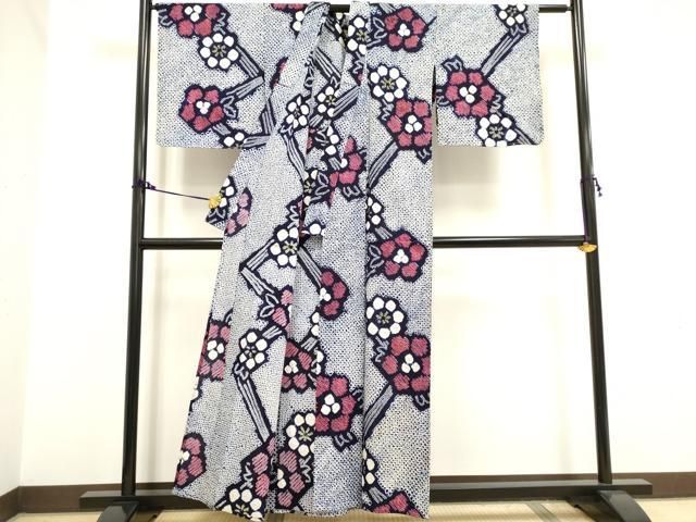 平和屋着物∴夏物 浴衣 有松鳴海絞り 花繋ぎ文 綿 逸品 CAAW5094dy