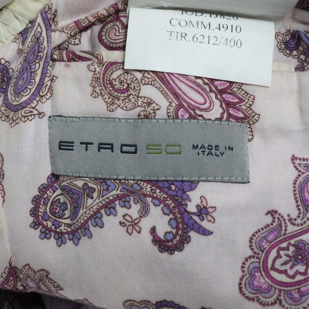 ETRO (エトロ) コットン リネン 裏地総柄 テーラードジャケット