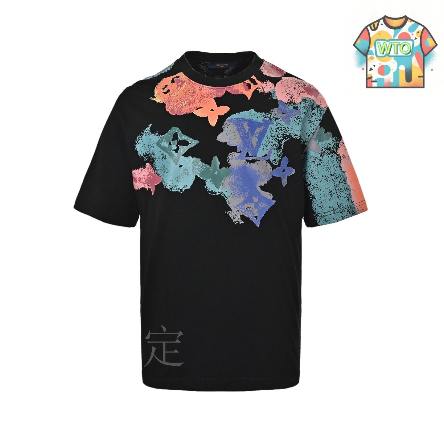 今日特価】Louis Vuitton 25ss インクブラシ老花プリント T