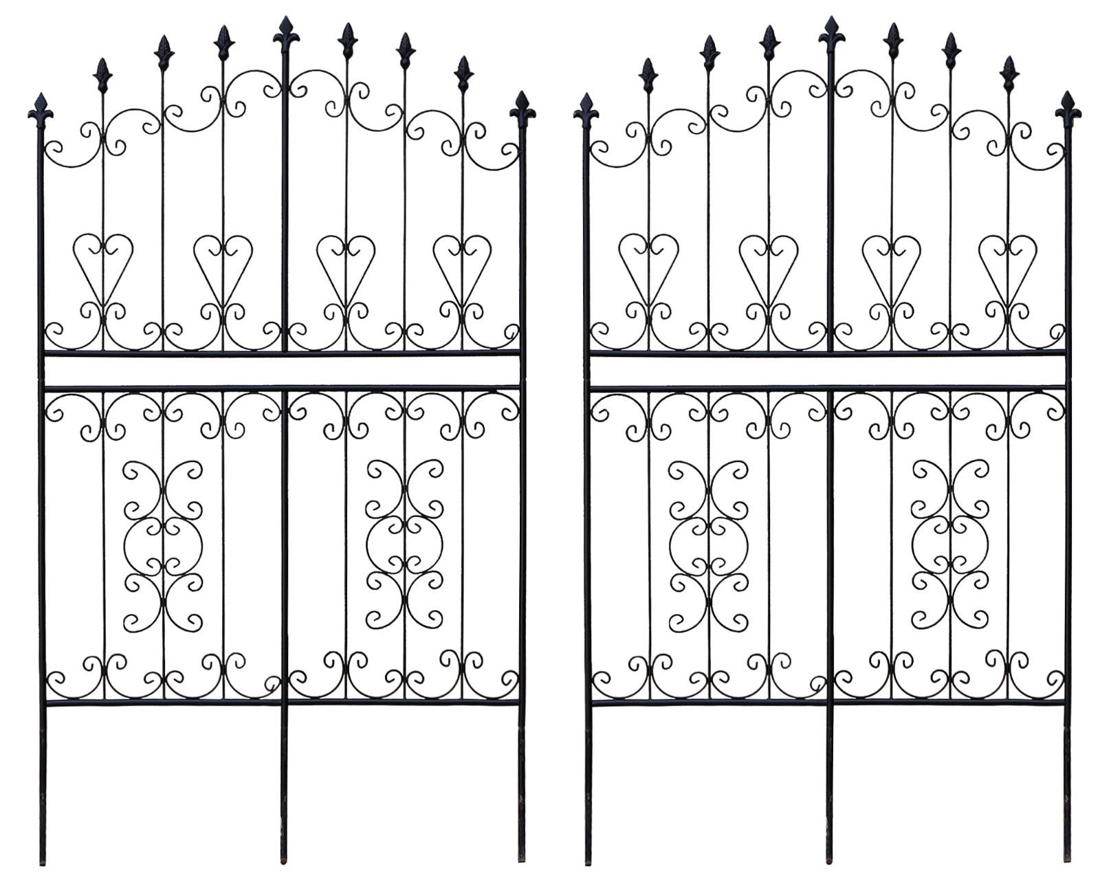 新品 ガーデンガーデン お庭をエレガントに彩る IBフェンス ローズワイド ロータイプ 幅92.5×高さ155cm 2枚セット ブラック アイアントレリス IBF-RSWIDE155-2P