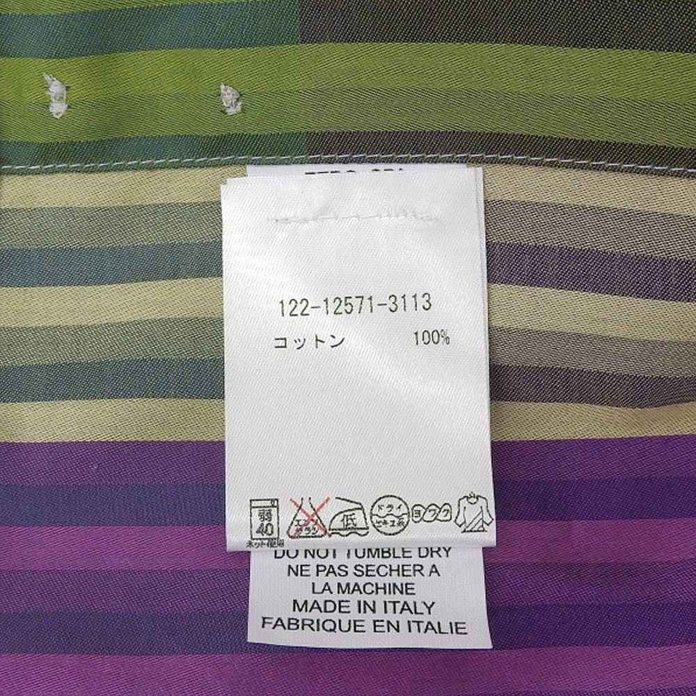 箱付未使用 エトロ ETRO 現行タグ マルチカラー ストライプ ボタン  
