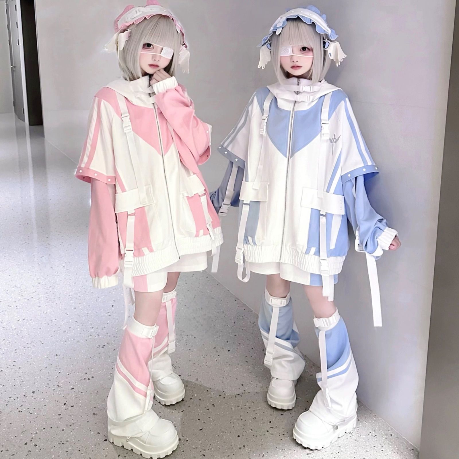 双子コーデもオススメ✴︎ パステルブルー パステルピンク 