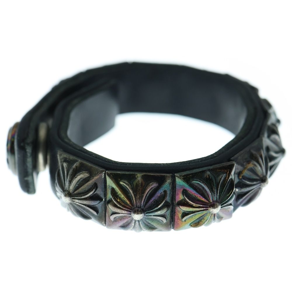 CHROME HEARTS ゼロピラミッドシングルレザーブレスレット CHROME