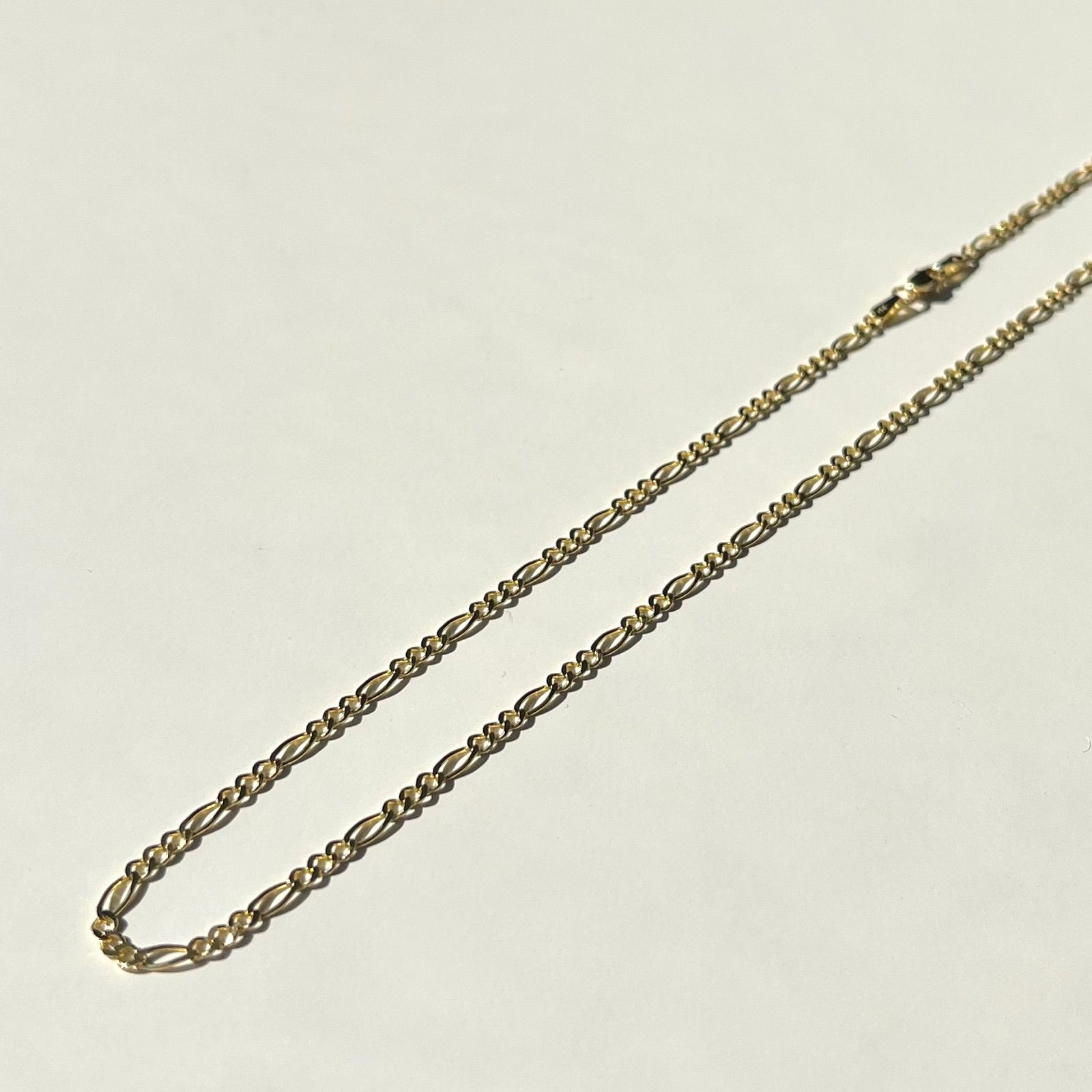 14K YG Figaro フィガロ ネックレスチェーン ソリッド [2.8mm × 60cm