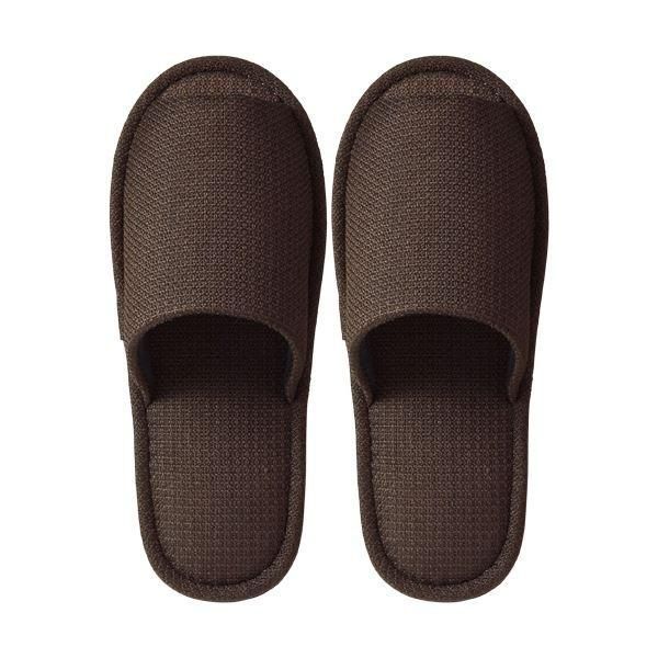 まとめ TANOSEE 外縫いスリッパ ラドクリフ ブラウン 1足 〔×10セット〕