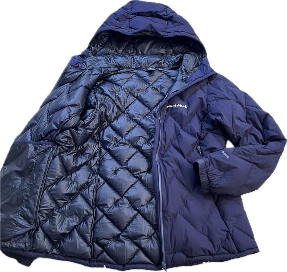 1000FP】 mont-bell モンベル イグニスダウンパーカ レディース L 紺 GORE-TEX ゴアテックス ダウン フェザー フード  ジップ #1101495 - メルカリ