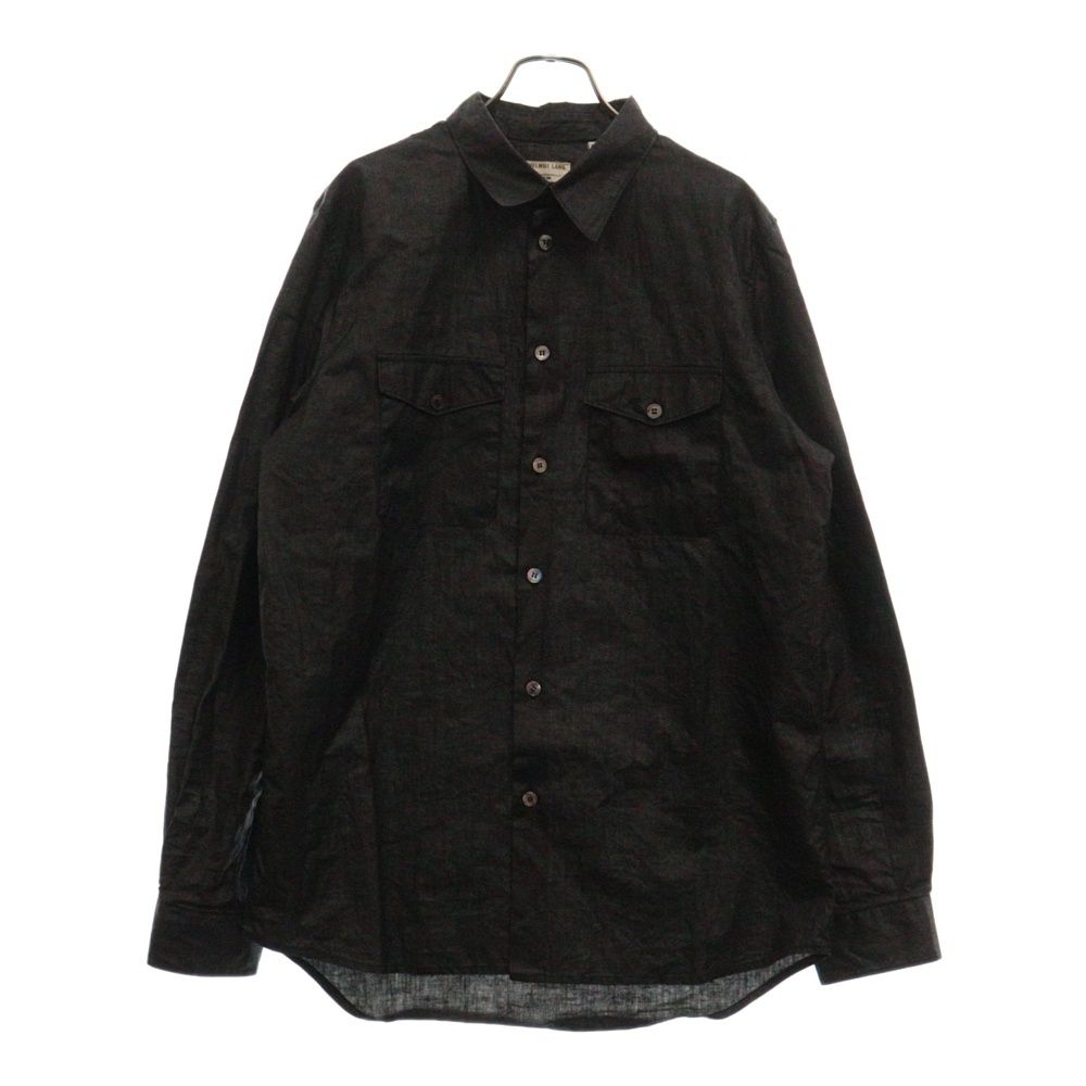 【美品】tofana リネン100% チロリアン ジャケット メンズ M~L 希少 tofana リネンチロリアンジャケット 黒・グレー部分レザー