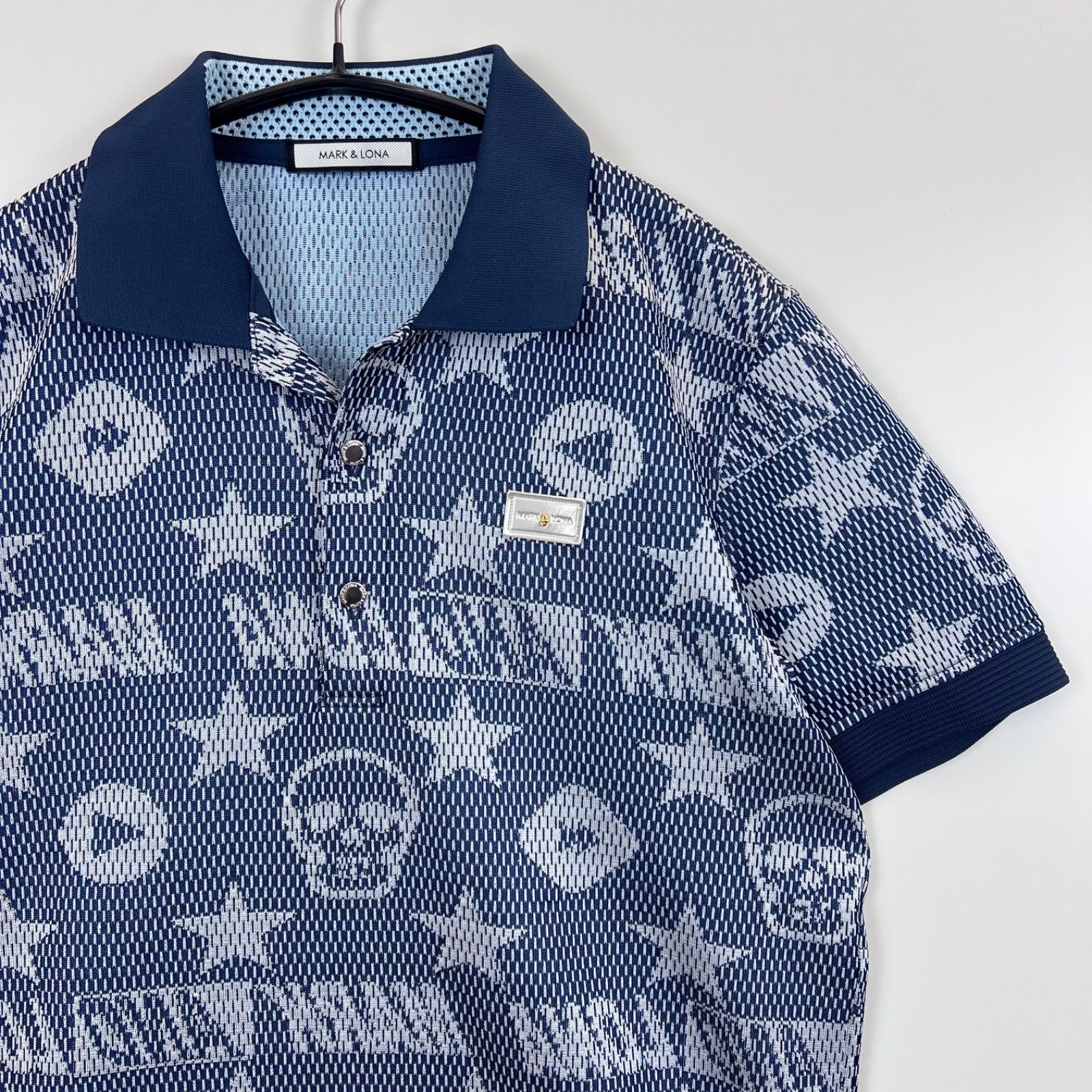 MARK&LONA 19ss Rewind Mesh Polo MLM-9A-AP05 navy 46 M GOLF