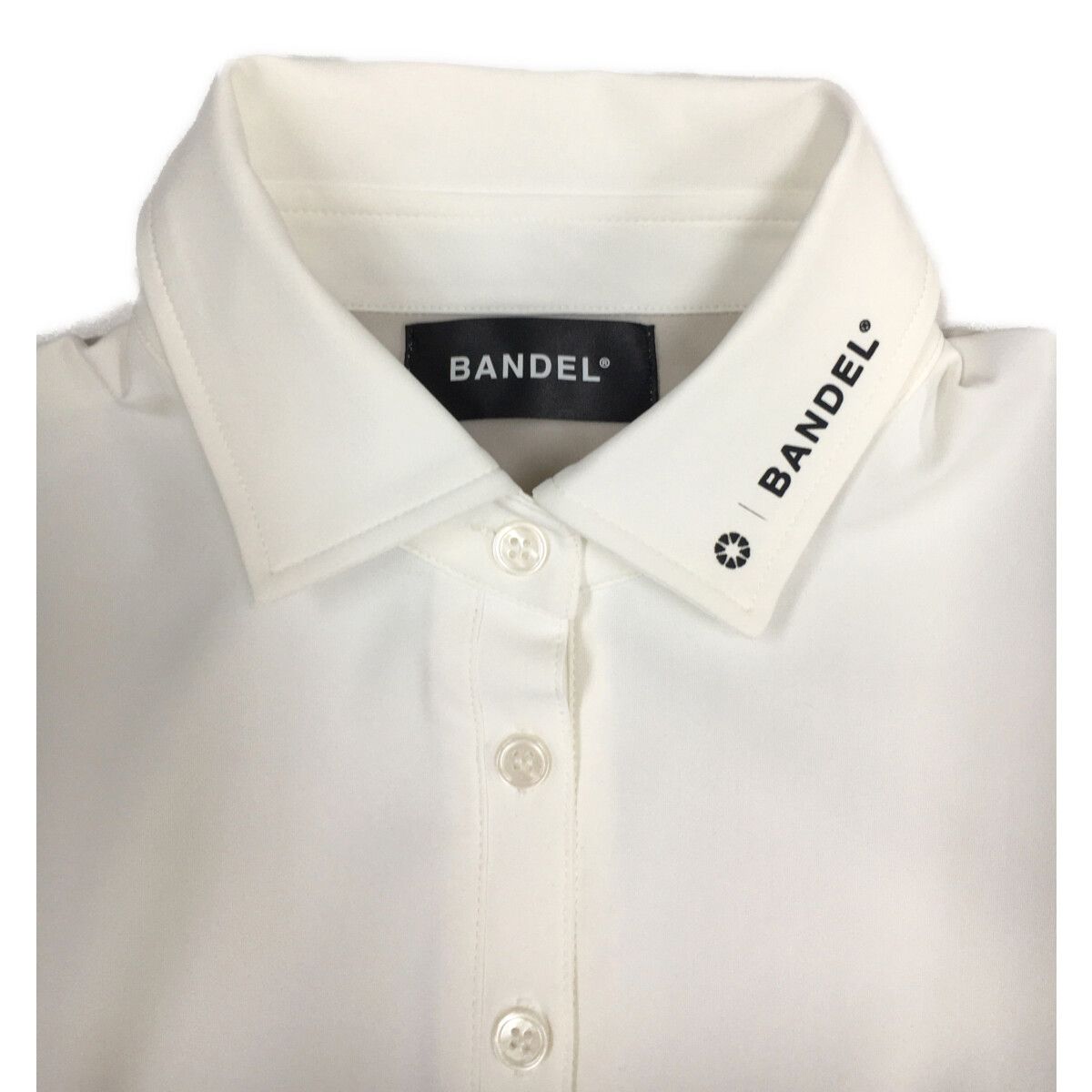 BANDEL - coco 中古 バンデル BANDEL レディース 半袖ポロシャツ 2(S) 白×グレー ストレッチ coco 中古 バンデル BANDEL レディース 半袖ポロシャツ 2(S) 白