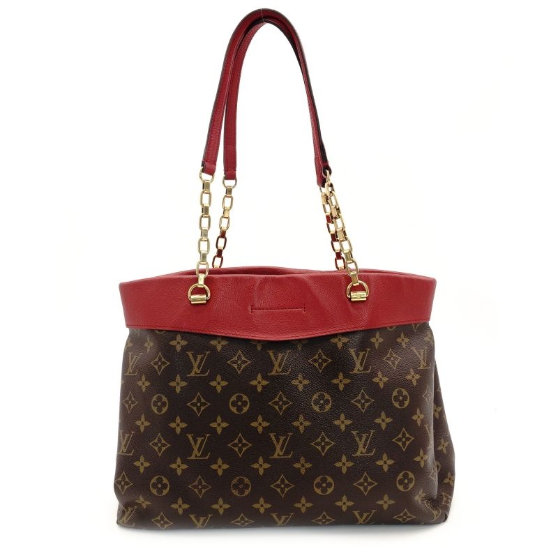ルイヴィトン LOUIS VUITTON パラス チェーン トートバッグ モノグラム ブラウン×レッド PVC レザー ショルダー 7-9-021 DECORATOM_COM_BR