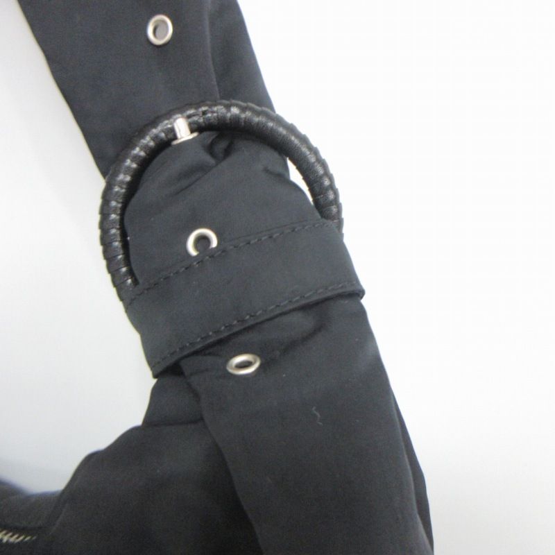 Fluss フルス 24aw Gathered Belt Cross Bag-Black ナイロン