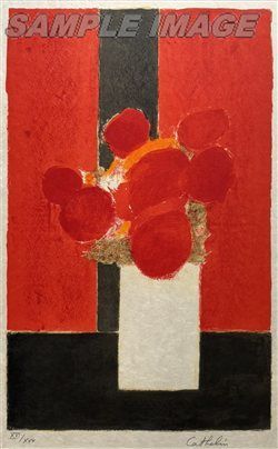 ベルナール カトラン 赤いテーブル 花束 ベルナール・カトラン 『赤い花束』 リトグラフ - 北海道画廊