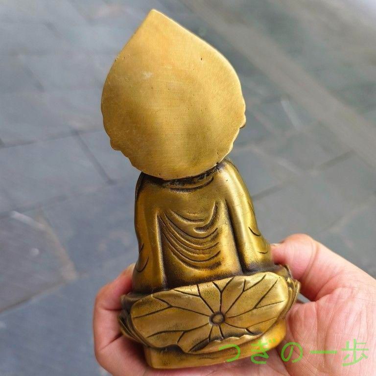 仏教美術  背もたれ坐蓮観音 仏像 銅製  銅器 仏教美術 背もたれ坐蓮観音 仏像 銅製 銅器