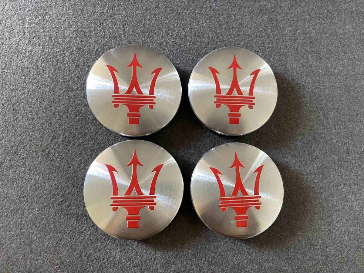 【新品未使用】マセラティ Maserati ホイールキャップ ホイール ハブキャップ センター キャップ保護 防塵 4個セット 外径59.5mm 79番