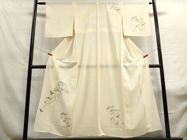 平和屋着物＊夏物 訪問着 絽 手描き 草花文 金彩 正絹 逸品 DAAS1944ud