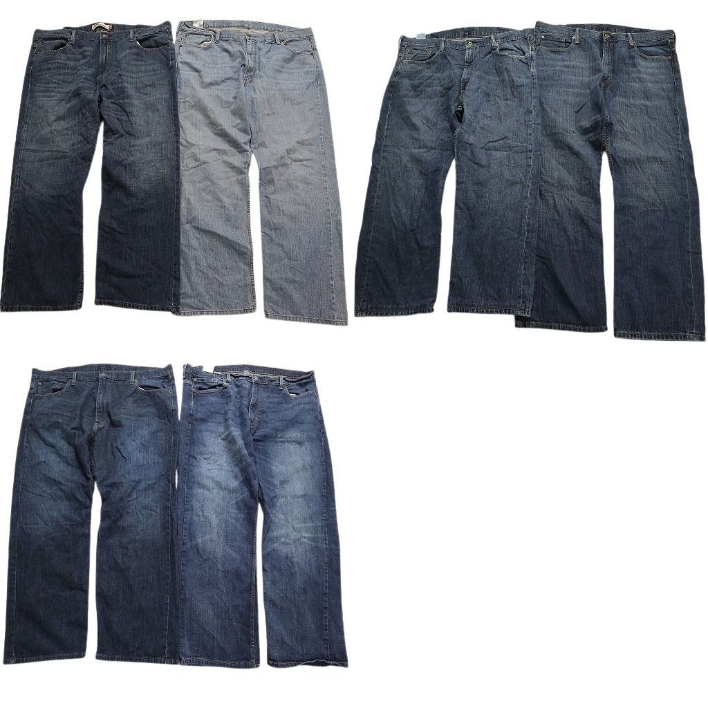 古着卸 まとめ売り リーバイス 569 デニムパンツ 6枚セット (メンズ 40 /42 /44 ) インディゴブルー ライトブルー  中古 古着 MY3283
