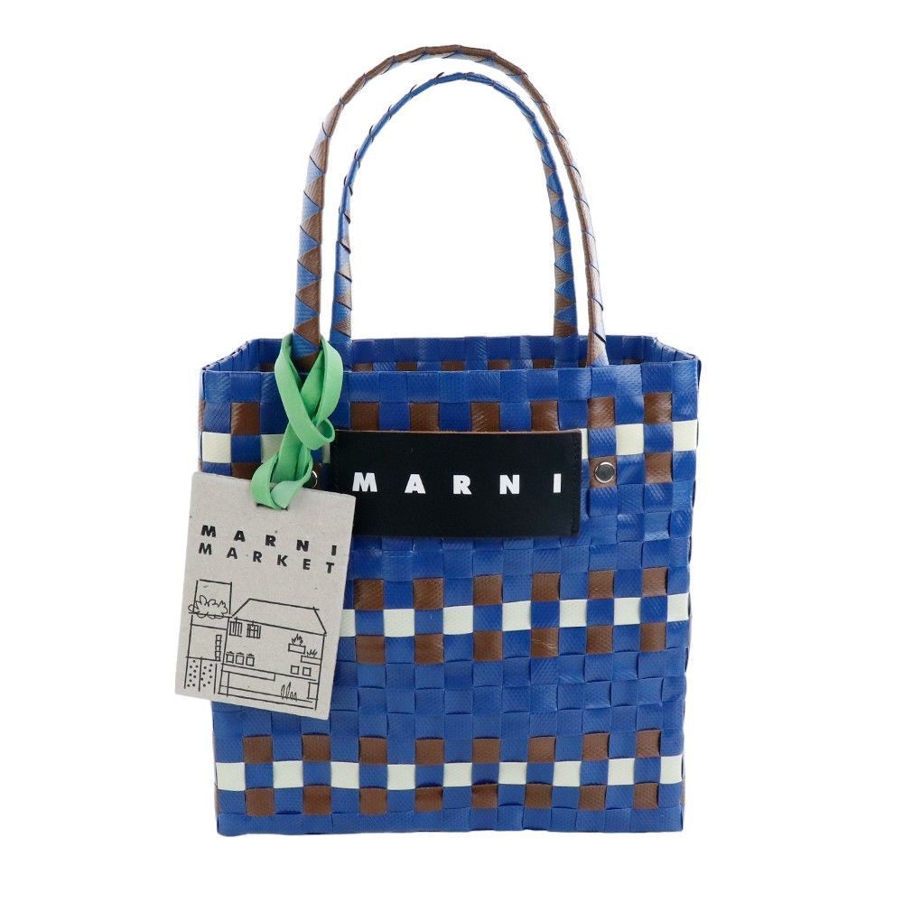 マルニ バッグ MARNI ピクニックバスケット SHMH006X00 RF081 CHB64 BLUE ブルー トートバッグ カゴバッグ 編み込み  マルニカフェ マルニマーケット 軽量 - メルカリ