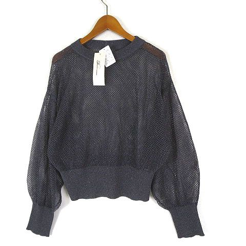 Droite lautreamont / ドロワットロートレアモン ラメRIBニットプルオーバー≪手洗い可能≫ ドロワット ロートレアモン Droite lautreamont ラメRIBニット