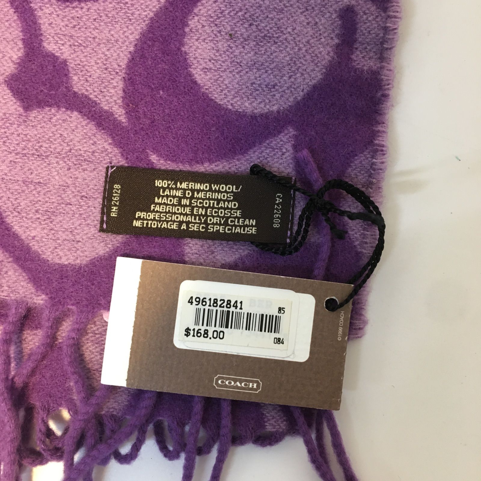 M1001-5-3 COACH コーチ マフラー パープル CC ロゴ - メルカリ