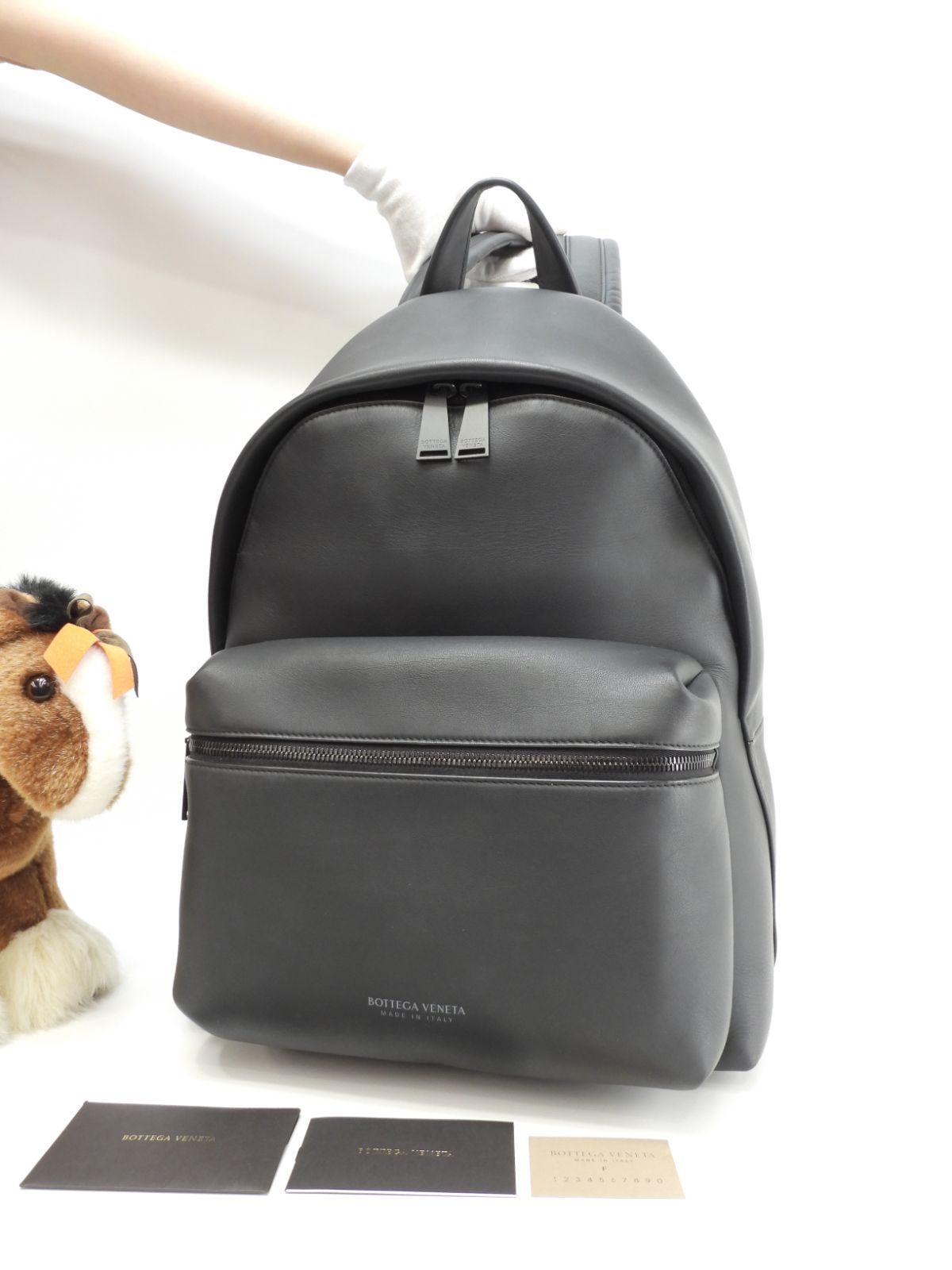 極美品　ボッテガヴェネタ　リュック　イントレチャート　レザー ボッテガヴェネタ バックパック イントレチャート レザー青
