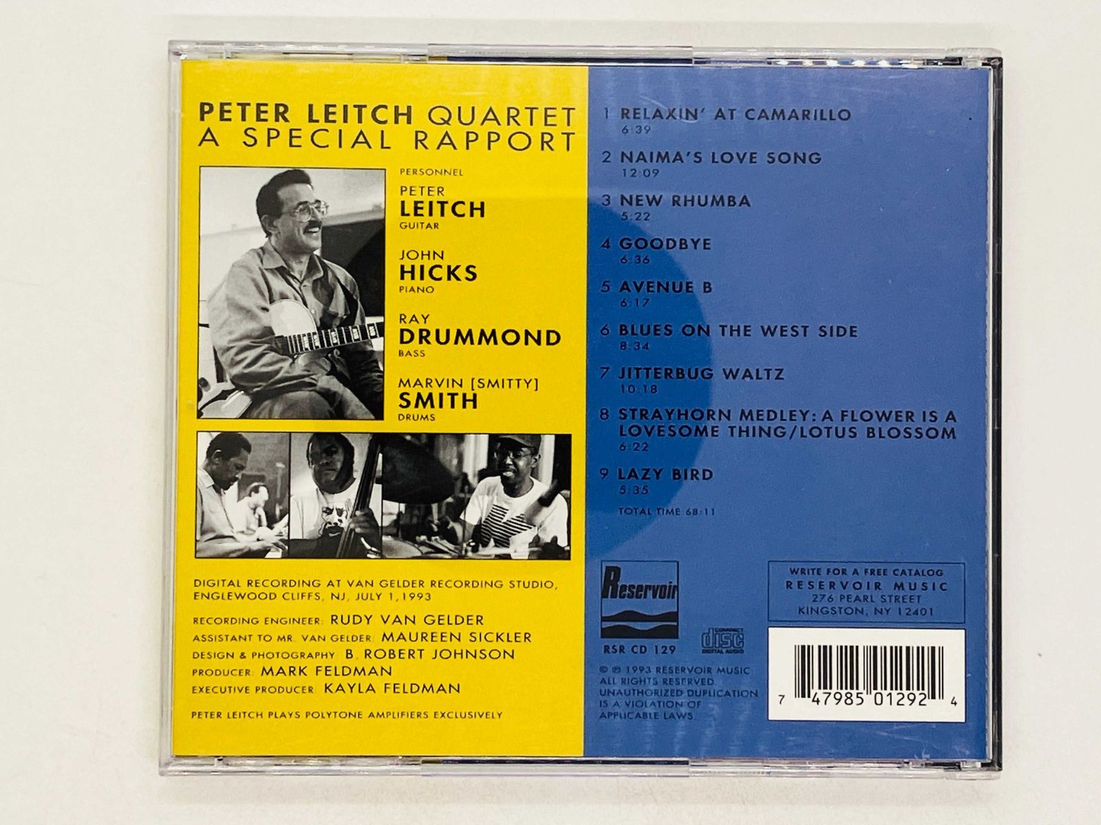 CD PETER LEITCH A SPECIAL RAPPORT /  ピーター リーチ / RSR CD 129 X41