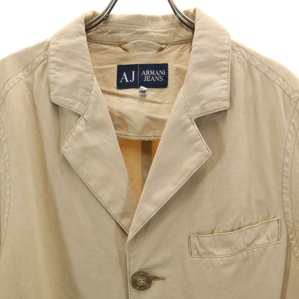 ARMANI JEANS アルマーニジーンズ ノーカラーリネンジャケット 正規品 楽天市場】アルマーニジーンズ ARMANI JEANS レディース