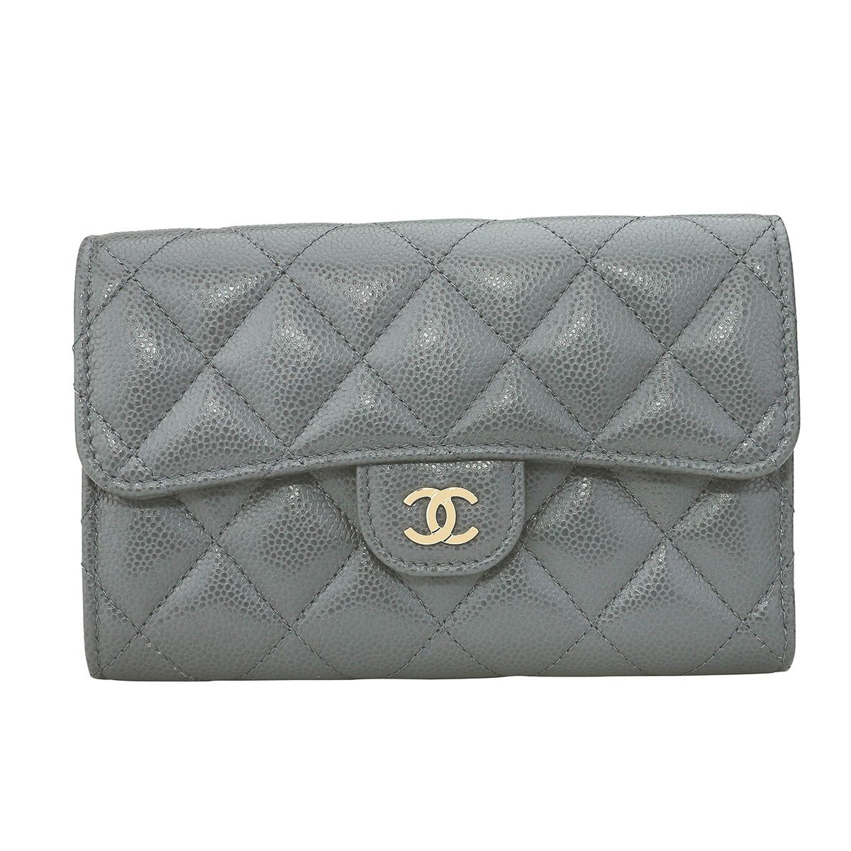 新品 シャネル CHANEL 2つ折り財布 PORTEFEUILLE A RABAT CLASSIQUE 