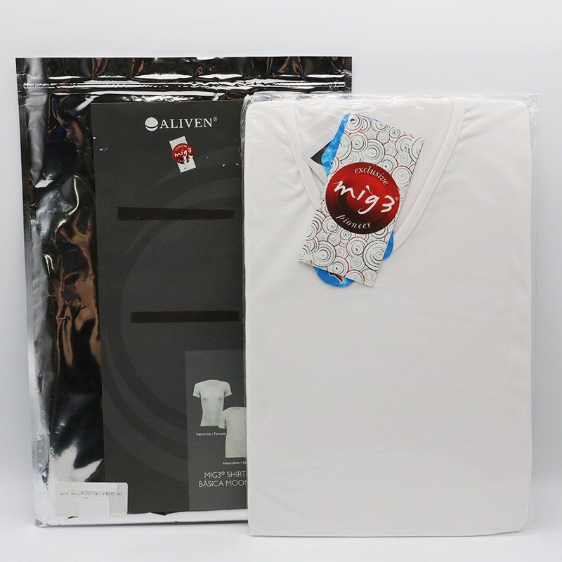 未使用 インヴェル invel メンズ ストレッチシャツ（白・Vネック）GG