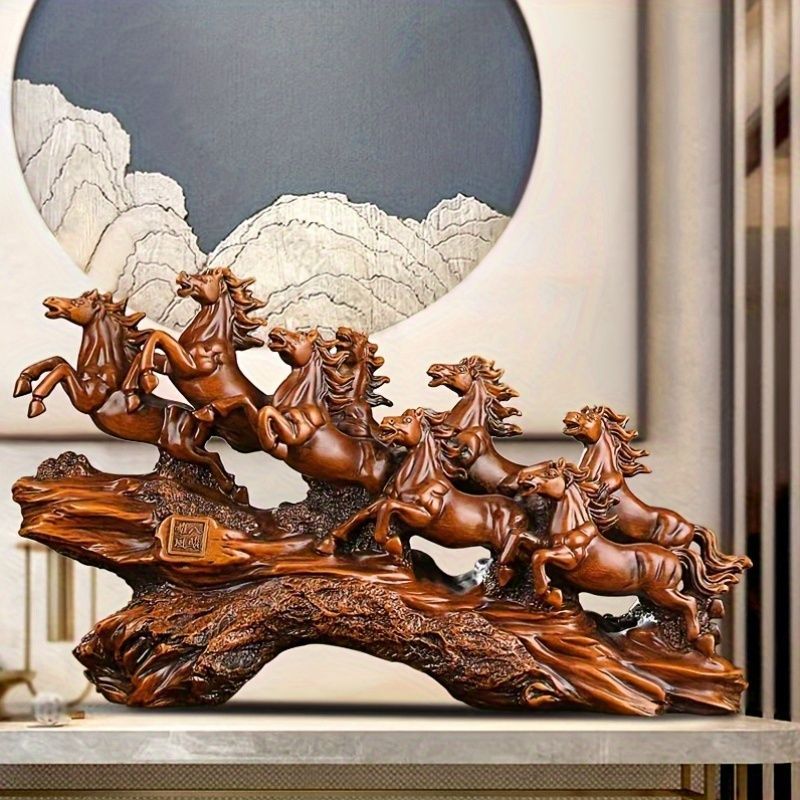 銅製 駿馬 馬着成功 玄関 店舗 装飾品 工芸品 置物 置物 レジン製 馬の彫刻 縁起物8匹の馬 中国 工芸品 中華風 和風