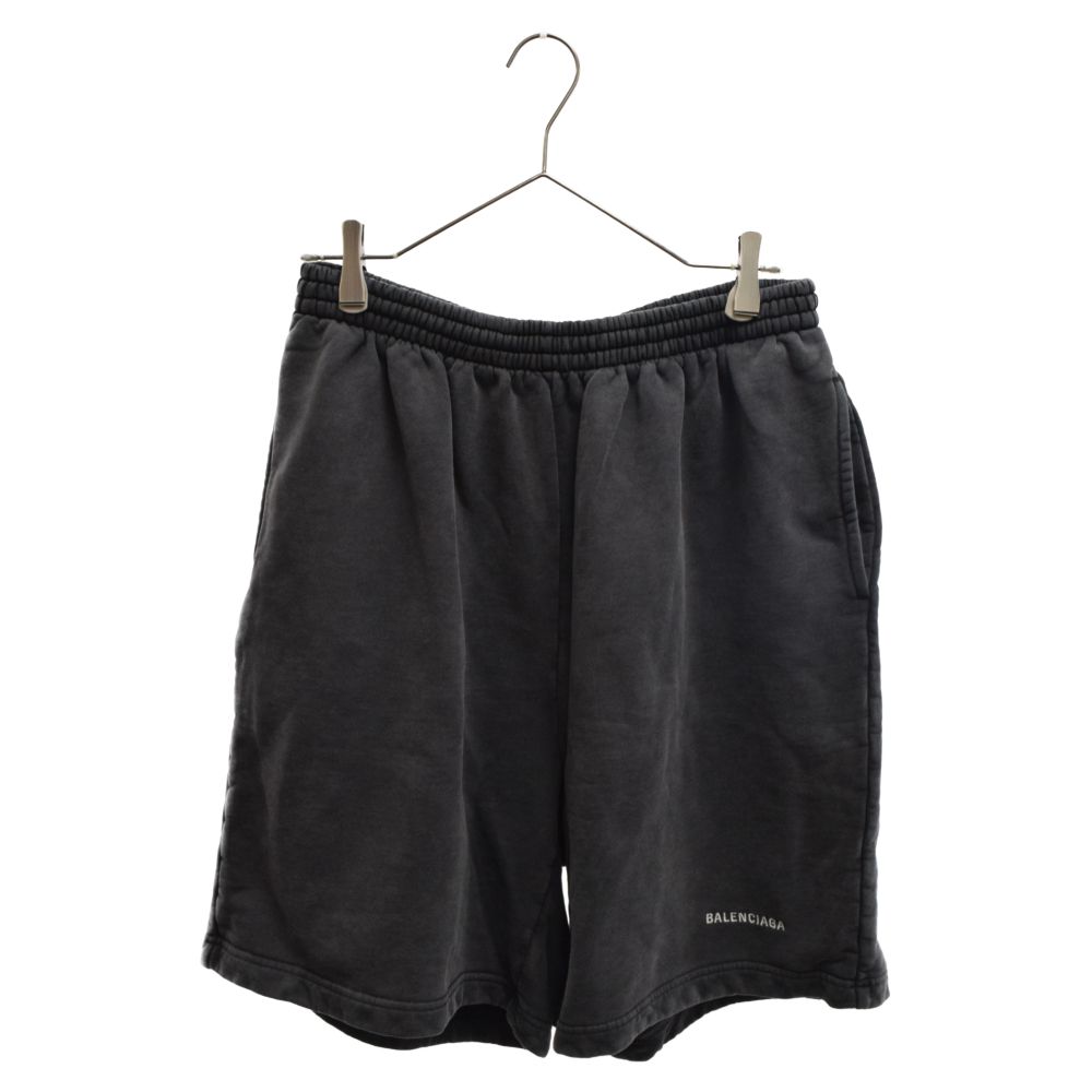 BALENCIAGA (バレンシアガ) ロゴ刺繍ワイドスウェットショーツ ハーフ  
